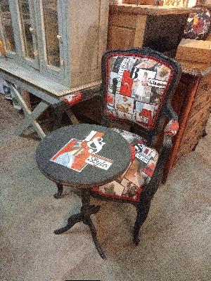 eco design,meubles 100%relook&eacute;s,upcycling,mobilier vintagetapisserie d'ameublement,d&eacute;cors peints,relooking de meuble